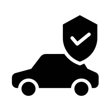 araba sigortası ikonu vektör illüstrasyonu
