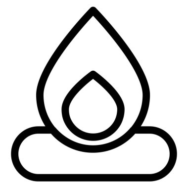 Kamp ateşi, beyaz arkaplanda basit vektör simgesi