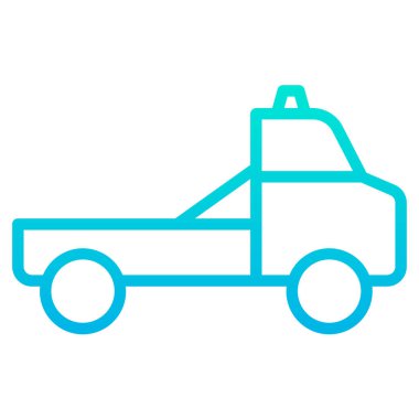 Basit kamyon simgesi, vektör illüstrasyonu