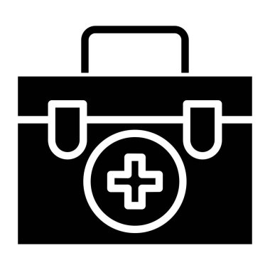 İlk yardım web simgesi, vektör illüstrasyonu 