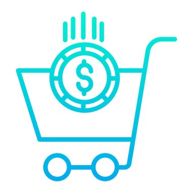 Alışveriş arabası minimalist vektör simgesi beyaz üzerine izole 