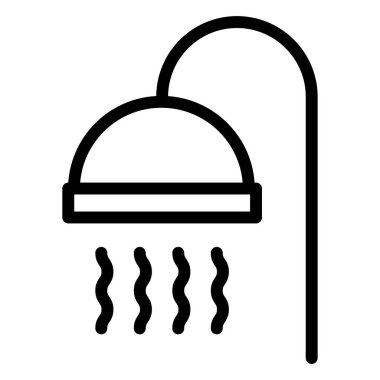 Duş simgesi, minimalist vektör simgesi beyaz üzerine izole edilmiş