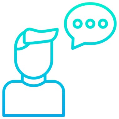 Beyaz arkaplan üzerindeki basit Konuşma vektör resimlemesi