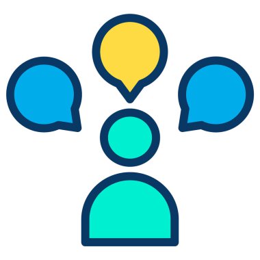 Beyaz arkaplan üzerindeki basit Konuşma vektör resimlemesi