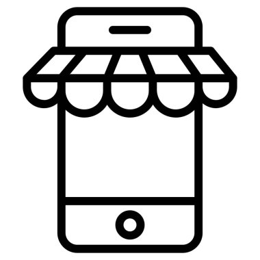 Dükkan simgesi, beyaz üzerine izole edilmiş minimalist vektör simgesi