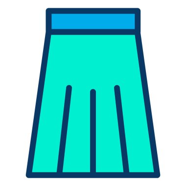 Etek, minimalist vektör simgesi beyaz üzerine izole