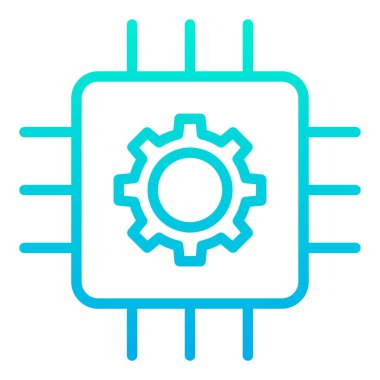 Mikroçip Web simgesi basit illüstrasyon