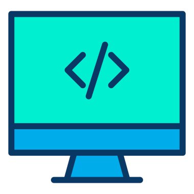 Kodlama. Web simgesi basit illüstrasyon