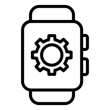 Basit Smartwatch simgesi, vektör illüstrasyonu