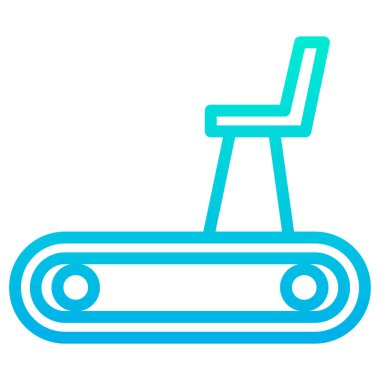 Beyaz arkaplanda Koşu bandı basit vektör simgesi