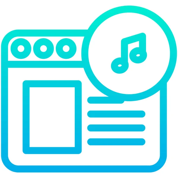 Música Icono Web Ilustración Simple — Vector de stock