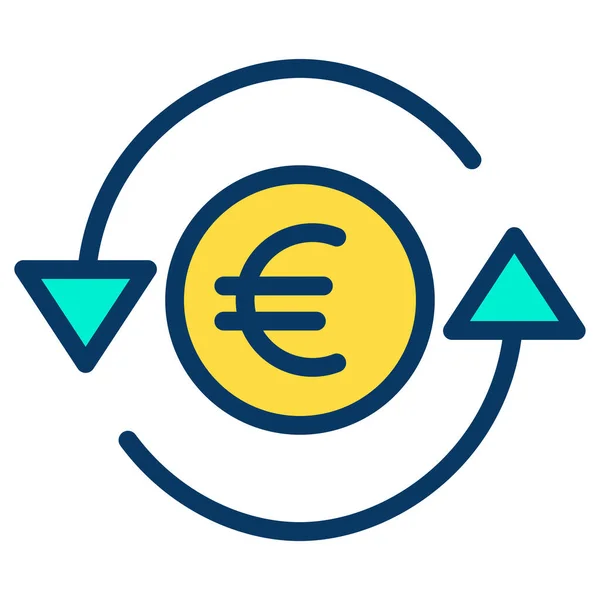 Euro Moneta Concetto Semplice Arte Vettore Illustrazione — Vettoriale Stock