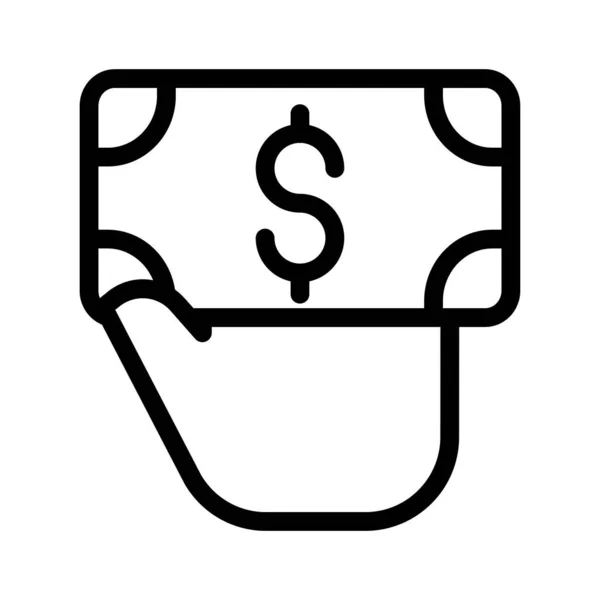 Billete Dólar Ilustración Simple — Vector de stock