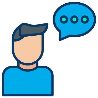 Beyaz arkaplan üzerindeki basit Konuşma vektör resimlemesi