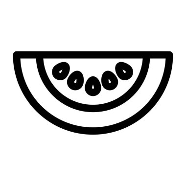 Basit karpuz simgesi, vektör illüstrasyonu