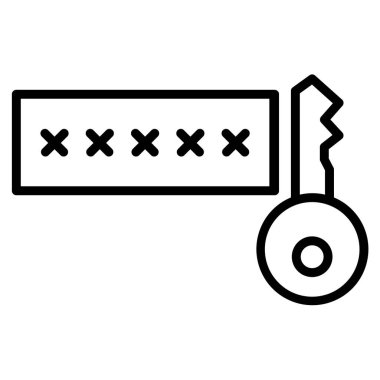 Şifre. Web simgesi basit illüstrasyon