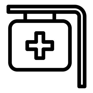 Hastane. Web simgesi basit illüstrasyon