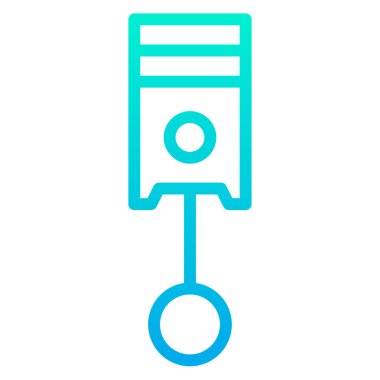 Beyaz üzerinde izole edilmiş Piston minimalist vektör simgesi