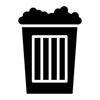 patlamış mısır minimalist vektör simgesi beyaz üzerinde izole