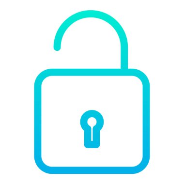 Beyaz arkaplanda basit vektör simgesinin kilidini aç