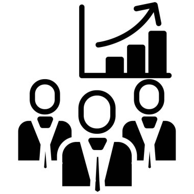 Basit büyüme grafik simgesi, vektör illüstrasyonu