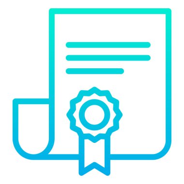 Sertifika. Web simgesi basit illüstrasyon