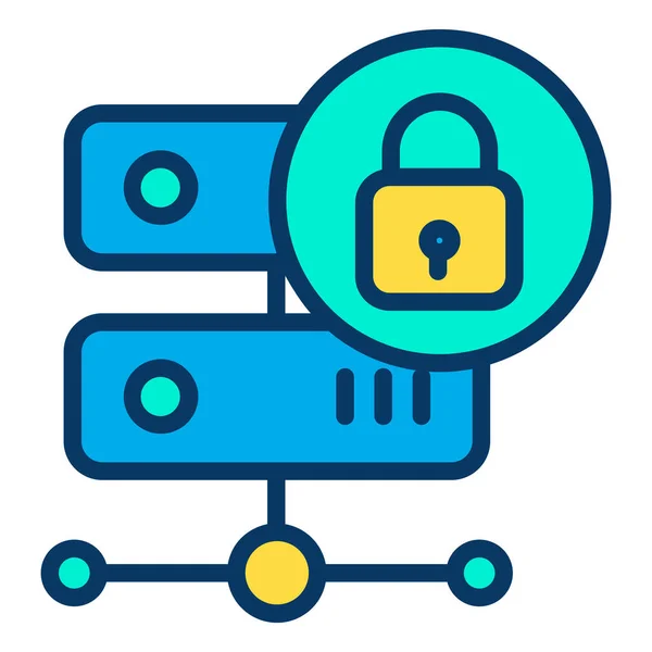 Lock Hosting Web Ikon Egyszerű Vektor Illusztráció — Stock Vector