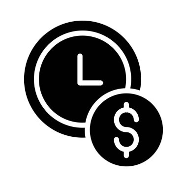 zaman yönetimi vektörü düz renk simgesi