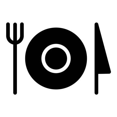 Akşam yemeği web simgesi, vektör illüstrasyonu