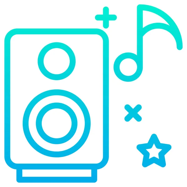 Música Icono Web Ilustración Simple — Vector de stock