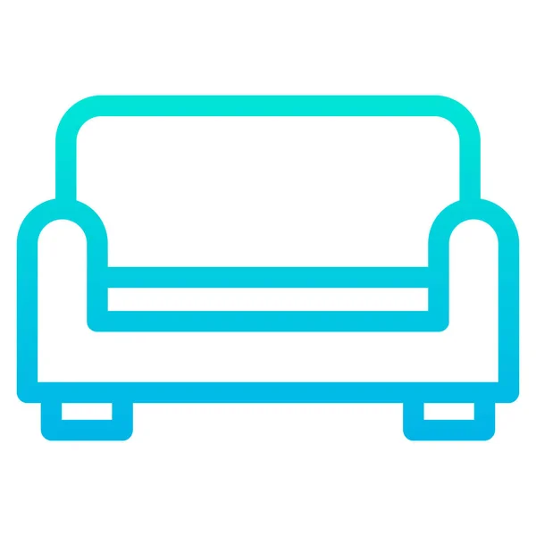 Sofa Einfaches Vektor Symbol Auf Weißem Hintergrund — Stockvektor