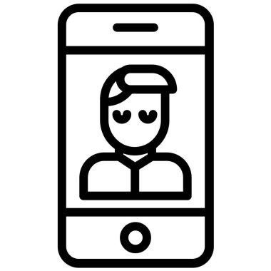 Man call web simgesi basit vektör illüstrasyonu