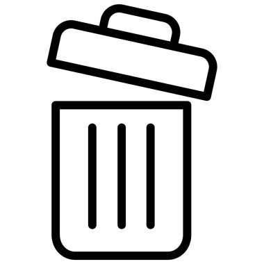 Çöp kovası basit simgesi, vektör illüstrasyonu