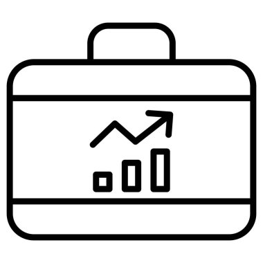 Beyaz arkaplan üzerindeki basit Evrak Çantası vektör resimlemesi