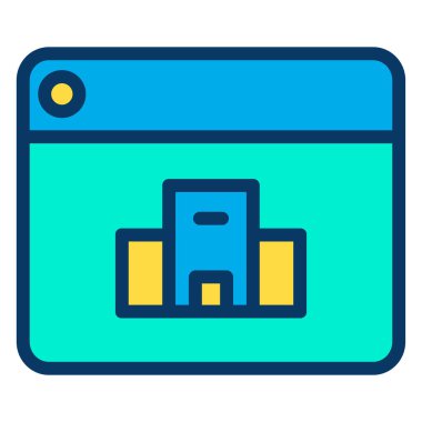 Bina. Web simgesi basit illüstrasyon