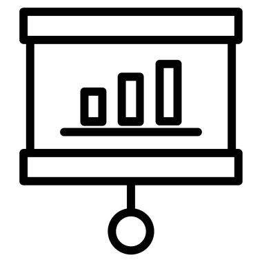 Sunum minimalist vektör simgesi beyaza izole edildi 
