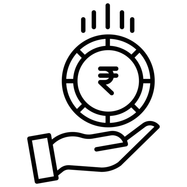 Rupees Financiering Vector Icoon Eenvoudige Illustratie Indiase Valuta Geld Indiase — Stockvector