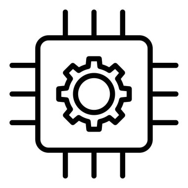 Mikroçip Web simgesi basit illüstrasyon