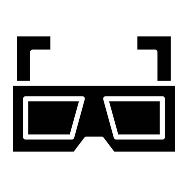 Üç boyutlu gözlükler. Web simgesi vektör illüstrasyonu