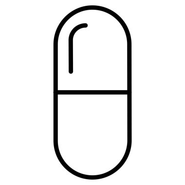 Beyaz üzerine izole edilmiş hap minimalist vektör simgesi