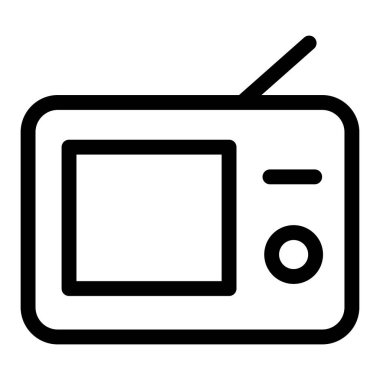 beyaz arkaplanda TV basit vektör simgesi