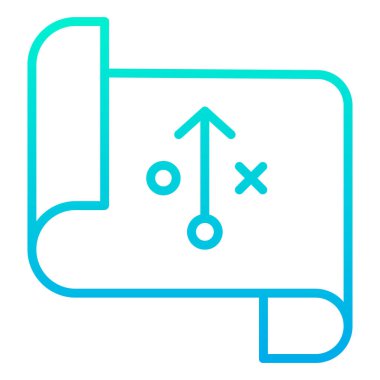 Strateji konsepti, beyaza izole edilmiş minimal vektör simgesi