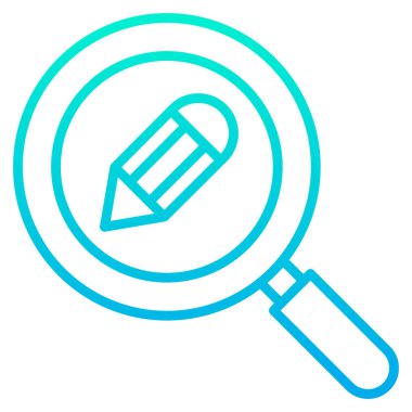 Arama simgesi. Vektör biçimi düz simge, pembe renk, yuvarlak açılar, beyaz arkaplan.