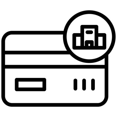 Otel Card web simgesi basit vektör illüstrasyonu