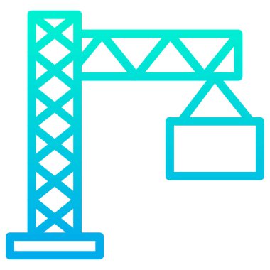 Vinç, inşaat konsepti vektör simgesi