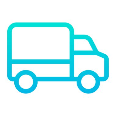 Basit kamyon simgesi, vektör illüstrasyonu