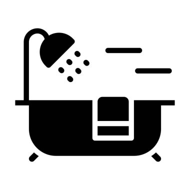 Banyo yap. Web simgesi vektör illüstrasyonu