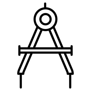 Pusula minimalist vektör simgesini beyaza izole et