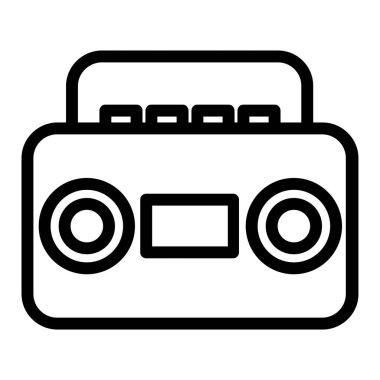 kaset ikonu. beyaz arkaplanda izole edilmiş web tasarımı için radyo kaydedici vektör düğmesi