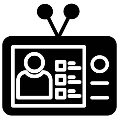 beyaz arkaplanda TV basit vektör simgesi